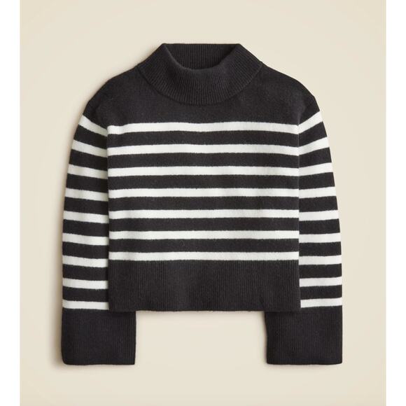 J.Crew Chunky Crewneck Sweater Supersoft Yarn Cropped Oversized Black Small NWT - Picture 3 of 11